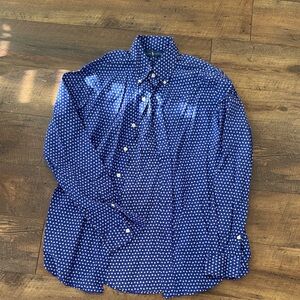 Ralph Lauren Navy Polka Dot Button Down Shirt